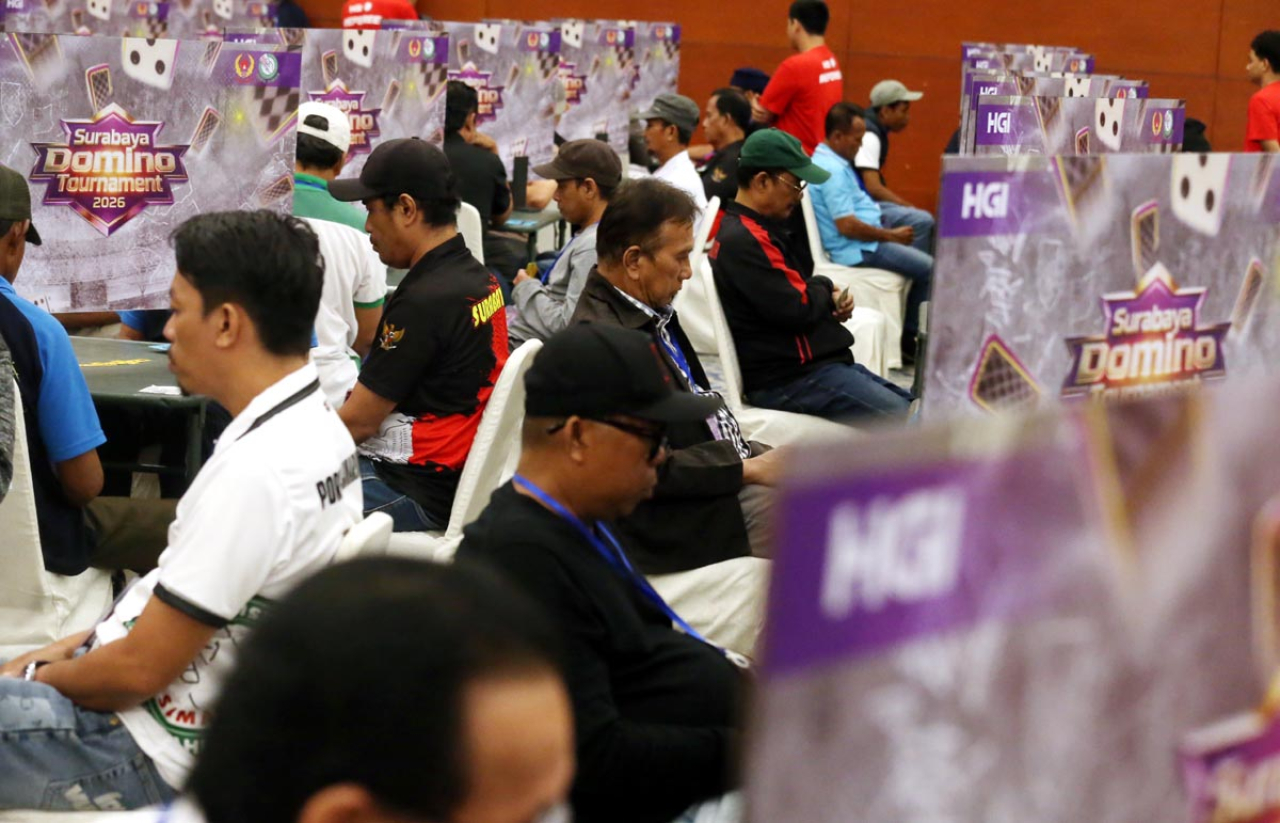 Gelaran Surabaya Domino Tournament 2026 di Grand City Convention Hall Surabaya. Foto/Ali Masduki